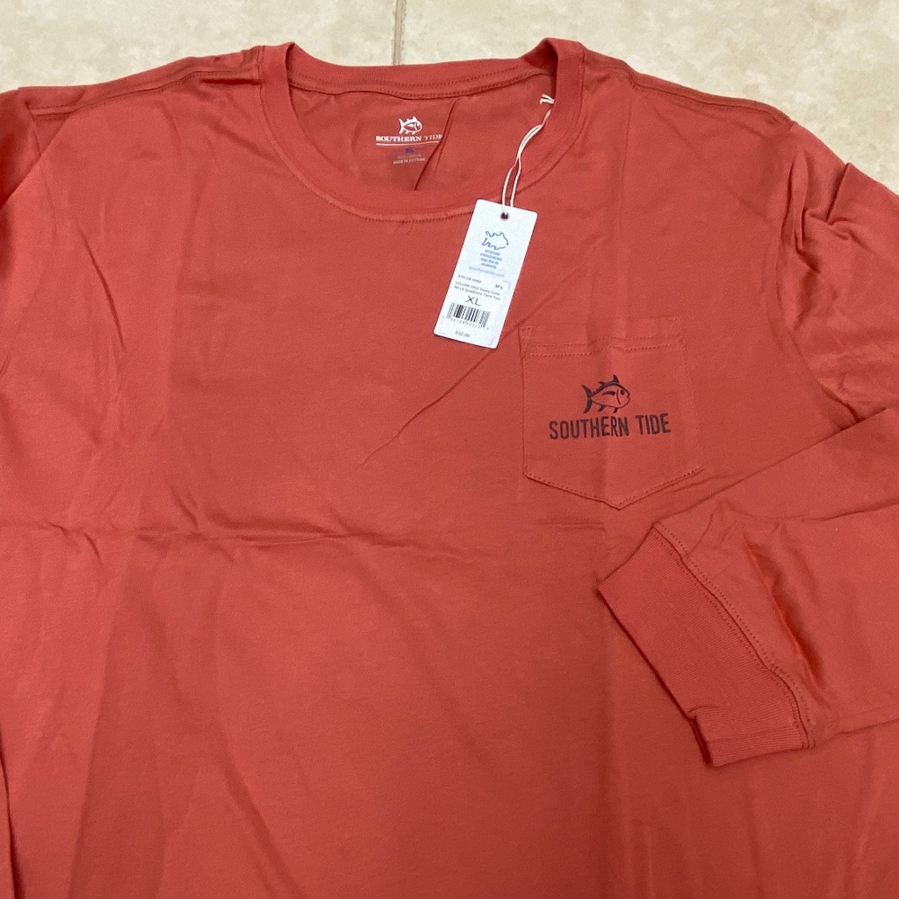 Southern Tide Long Sleeve Gradient Tent Mens Pocket Tee Size XL